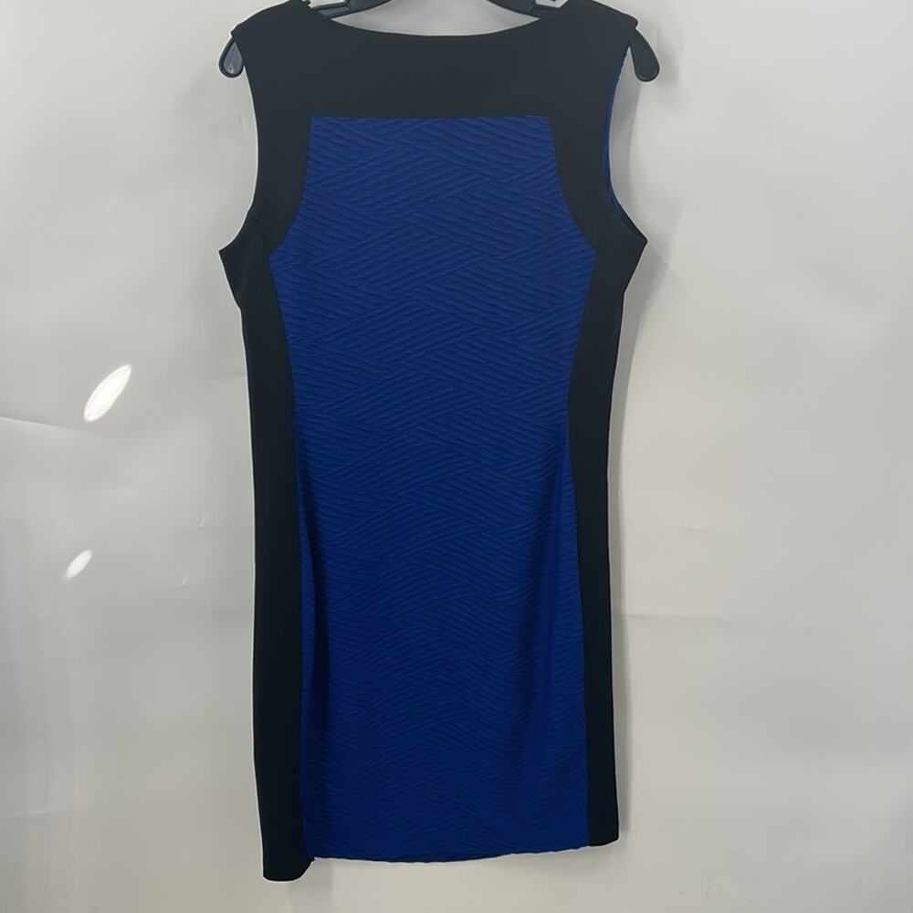 Enfocus Women's Sleeveless Blue & Black Color Block Dress Size 12 - Picture 8 of 13